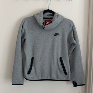 Nike grey adjustable funnel neck hoodie